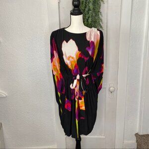 Suzi Chin for Maggy Boutique Floral Cape Dress Size 4